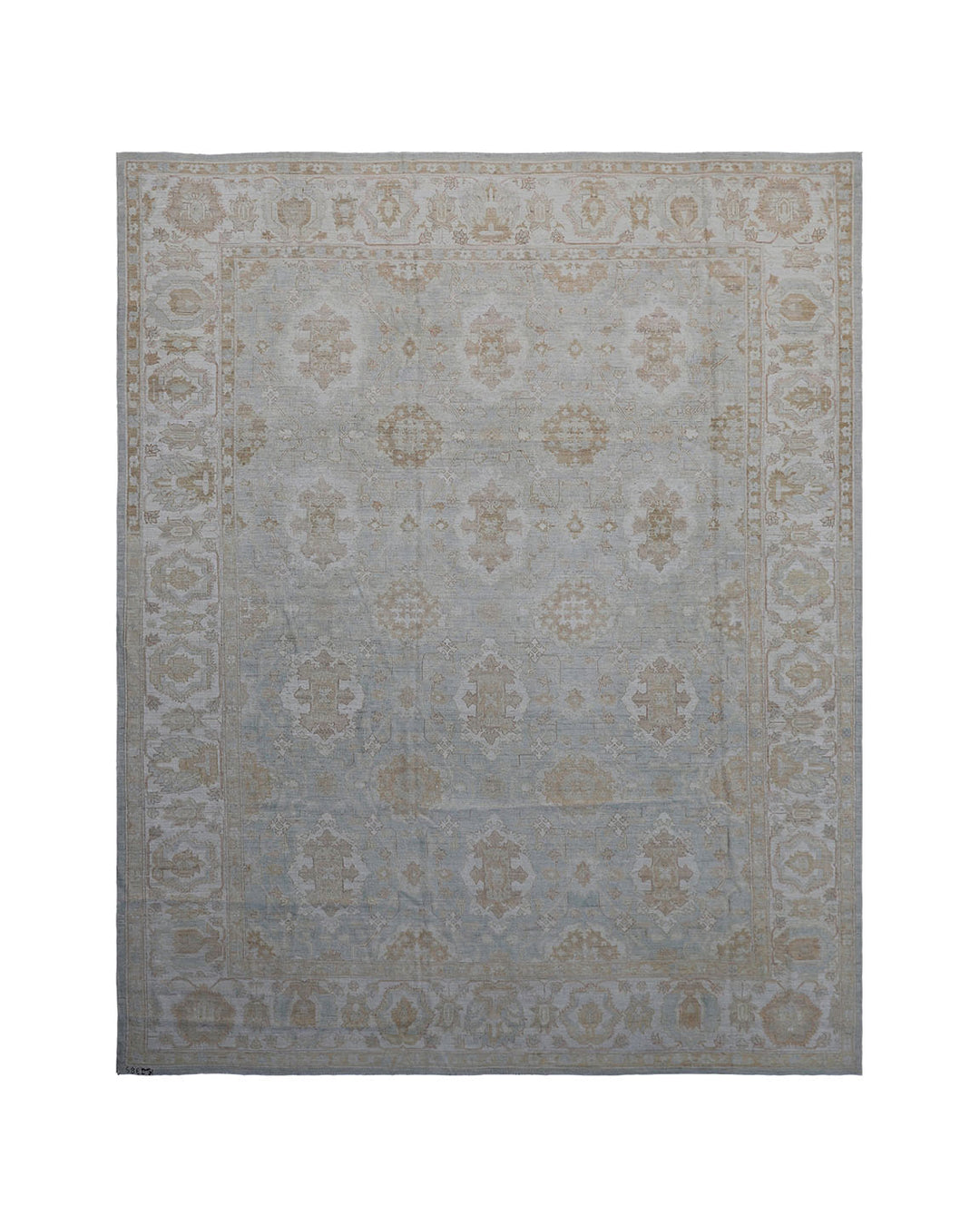 8'x10' Wool Rug | Agra Design | Blue Cream Area Rug