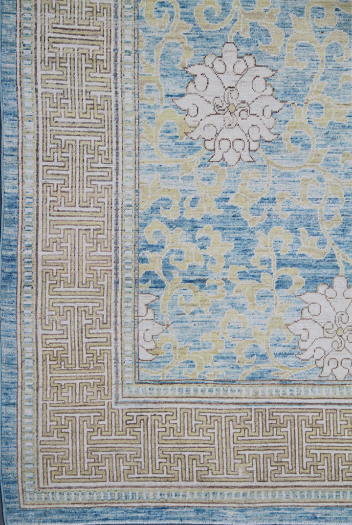 8'x10' Wool Rug | Blue & White |Samarkand Khotan Rug