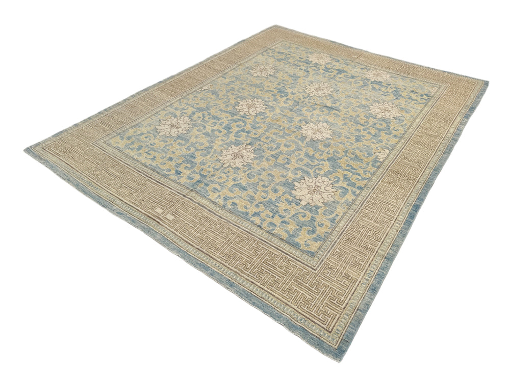 8'x10' Wool Rug | Blue & White |Samarkand Khotan Rug