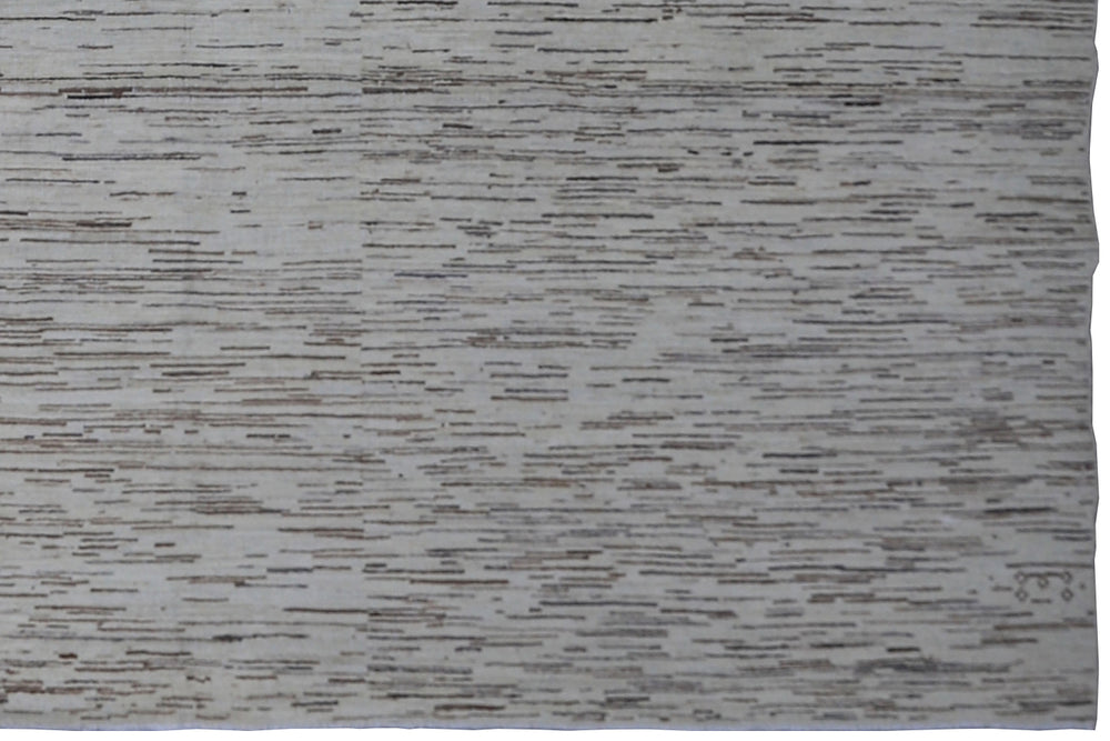 8'x11' Hand-Knotted Geometric Stria Rug | Ariana Modern Collection | Organic Wool