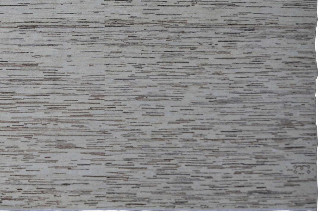 8'x11' Hand-Knotted Geometric Stria Rug | Ariana Modern Collection | Organic Wool
