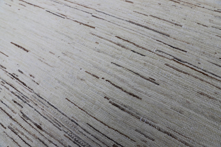 8'x11' Hand-Knotted Geometric Stria Rug | Ariana Modern Collection | Organic Wool