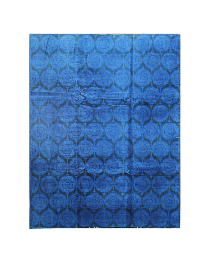 8x11 Royal Navy Blue Ariana Overdyed Rug | Fine Weave Geometric