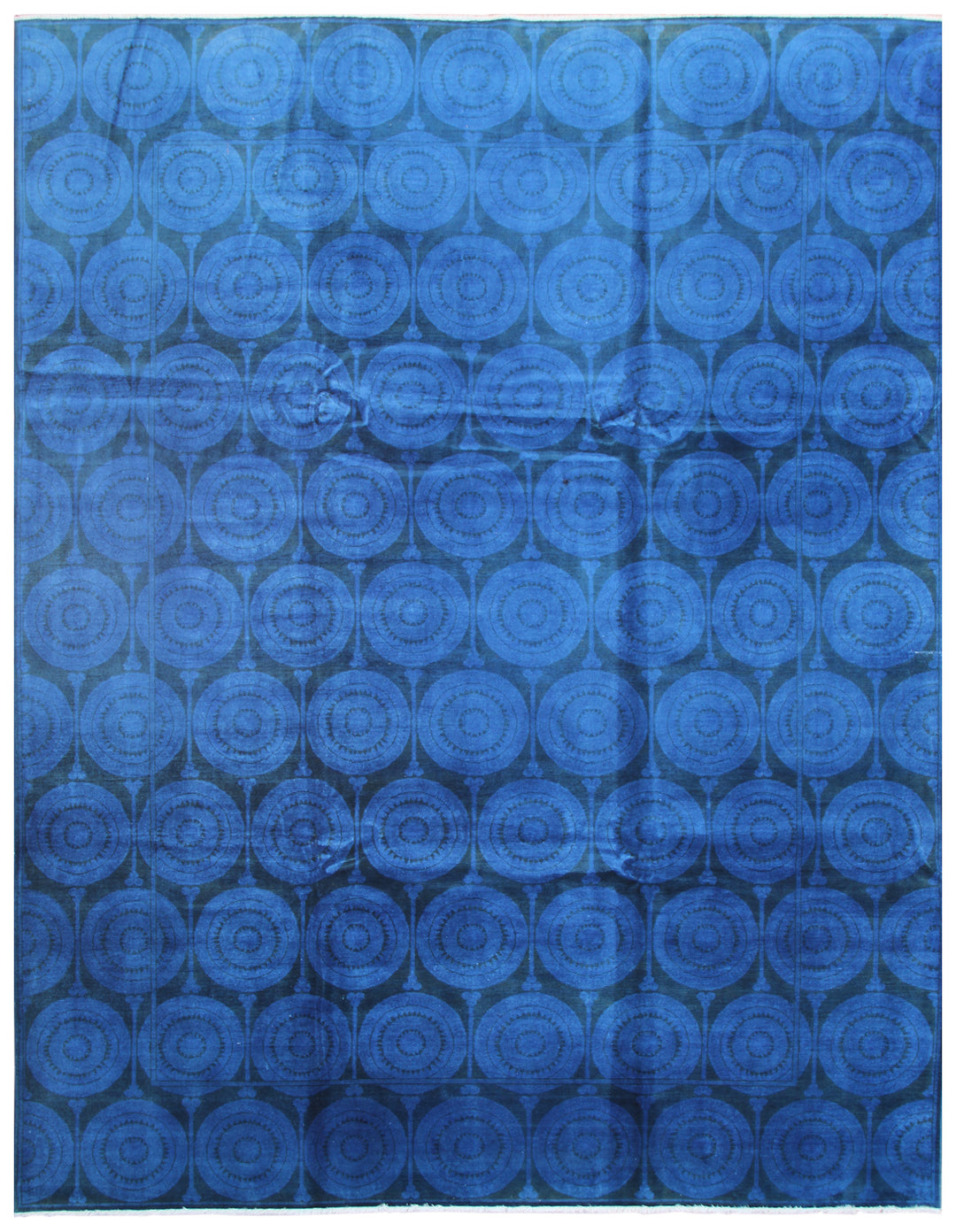 8x11 Royal Navy Blue Ariana Overdyed Rug | Fine Weave Geometric