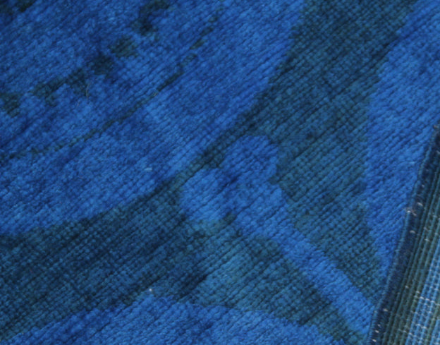 8x11 Royal Navy Blue Ariana Overdyed Rug | Fine Weave Geometric