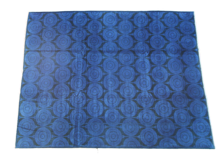 8x11 Royal Navy Blue Ariana Overdyed Rug | Fine Weave Geometric