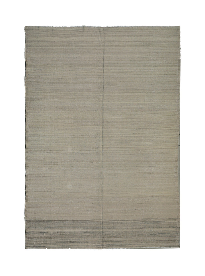 Textured rug with horizontal stripes on a white background