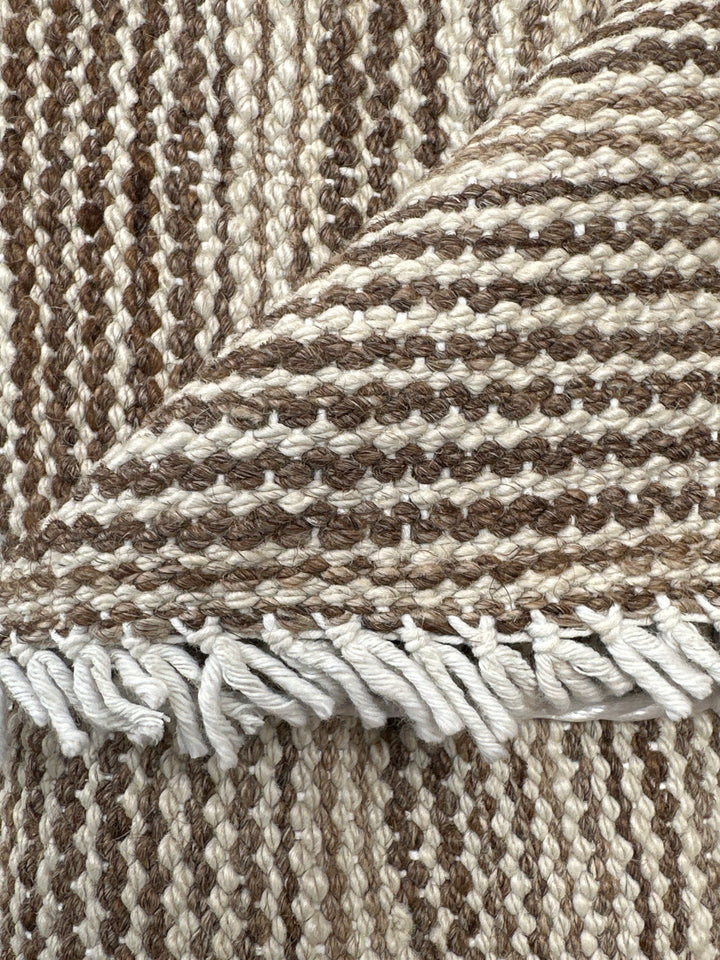 8x11 Earthtone Striped Wool Kilim Rug | Ariana Rugs West Hollywood