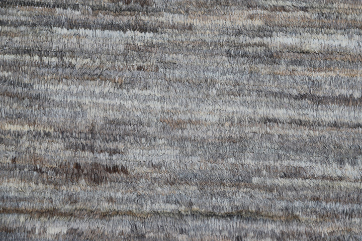 8'x12' Ariana Moroccan Grey Brown Hand Knotted Barchi Rug