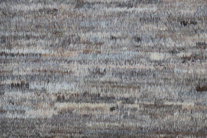 8'x12' Ariana Moroccan Grey Brown Hand Knotted Barchi Rug