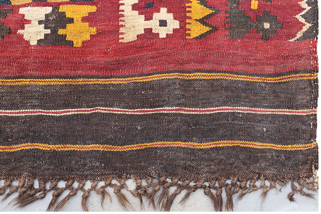 8'x15' Vintage Tribal Afghan Maimana Kilim Rug