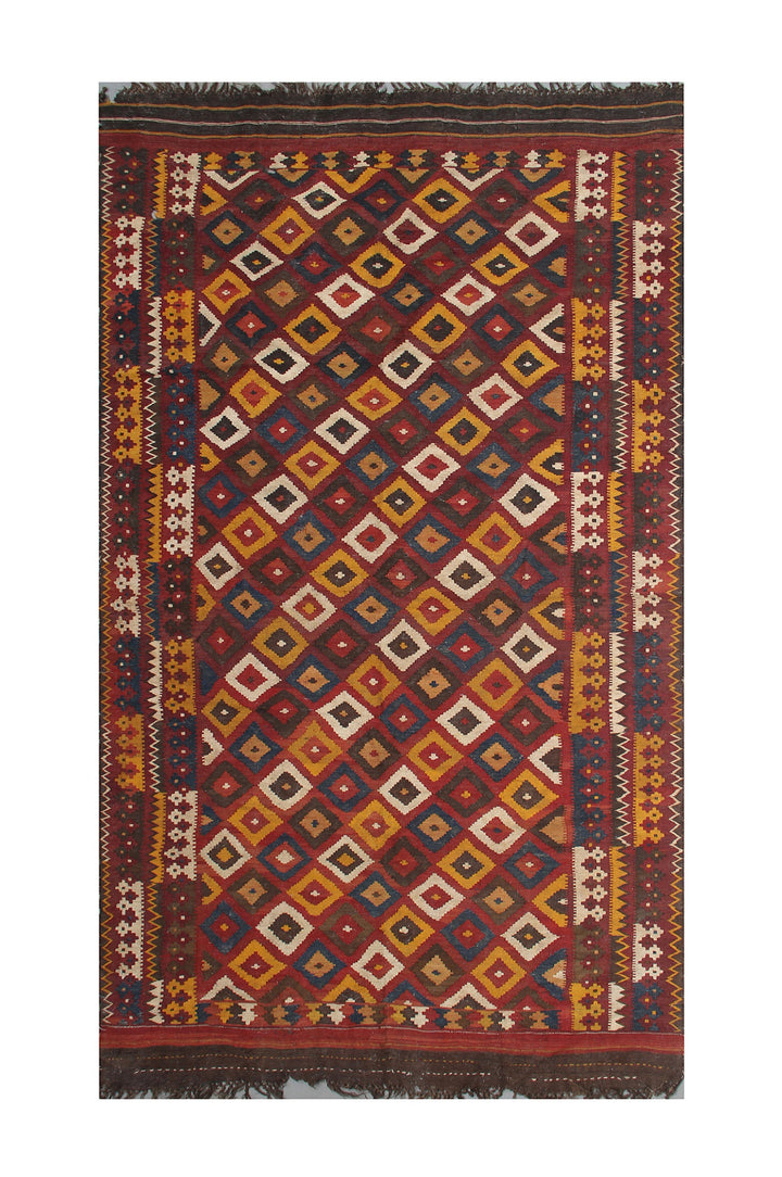 8'x15' Vintage Tribal Afghan Maimana Kilim Rug