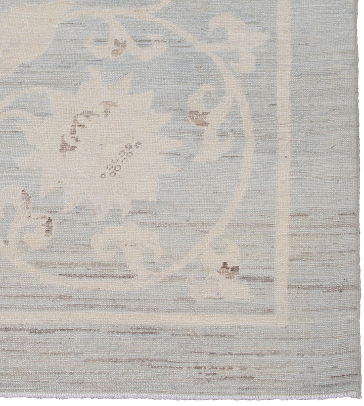 8'x8' Ariana Transitional Blue Ivory Floral Design Rug
