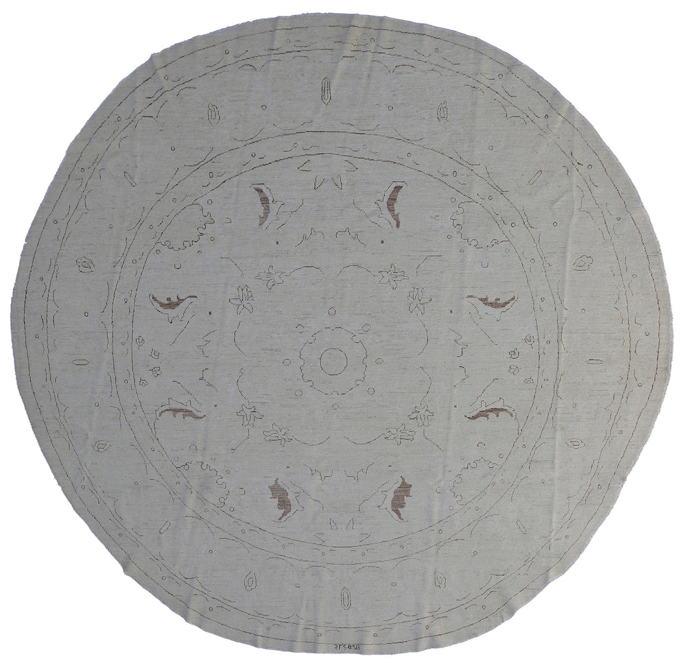 Circularwool Rug Texture 8'x8' Ariana Transitional Circular Earth Tone Color Wool Round Rug ...