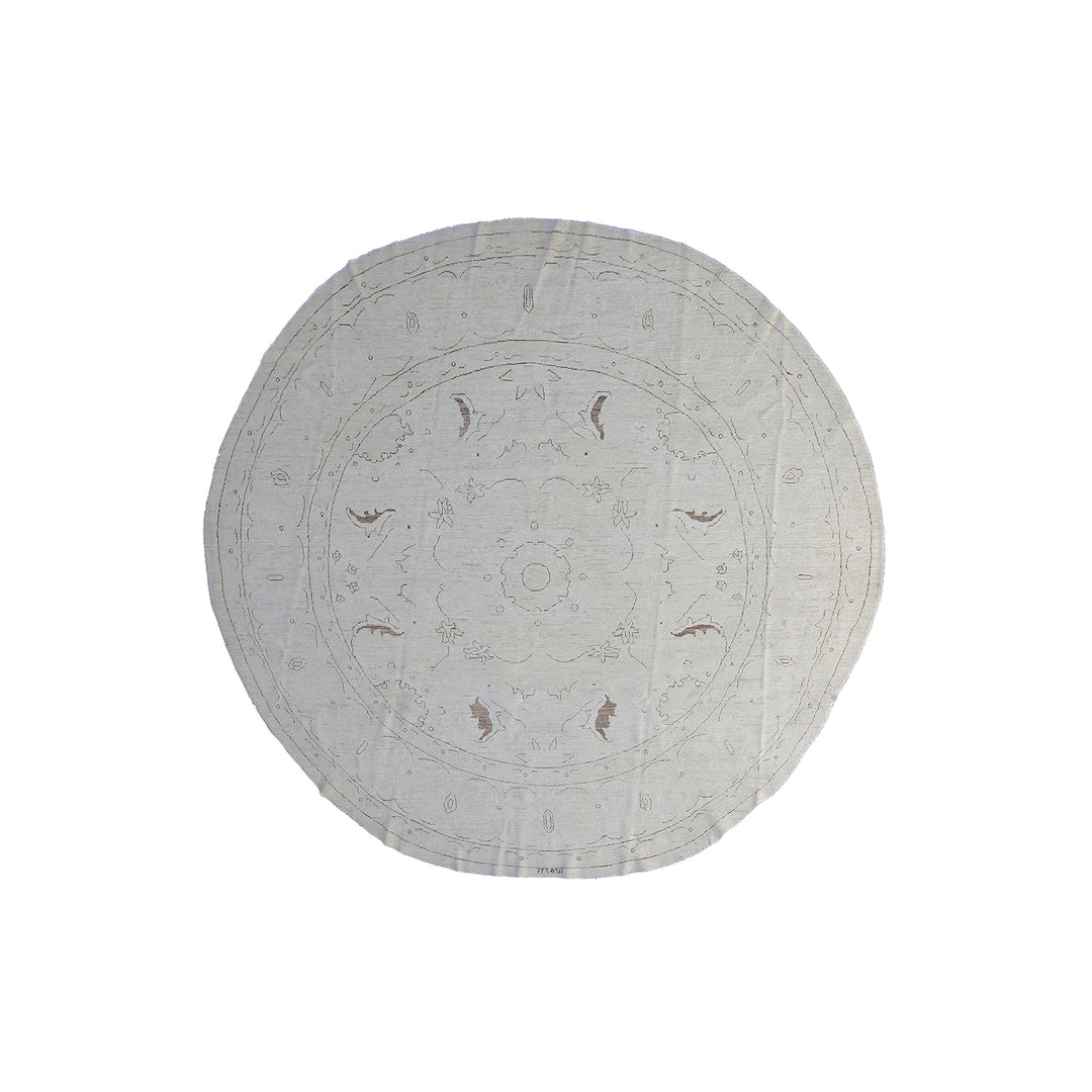 8'x8' Ariana Transitional Circular Earth Tone Color Wool Round Rug