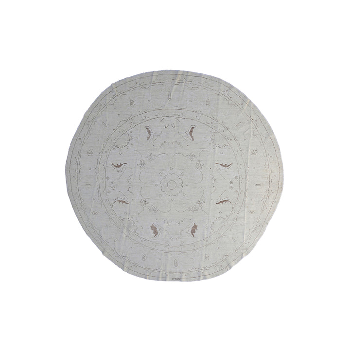 8'x8' Ariana Transitional Circular Earth Tone Color Wool Round Rug