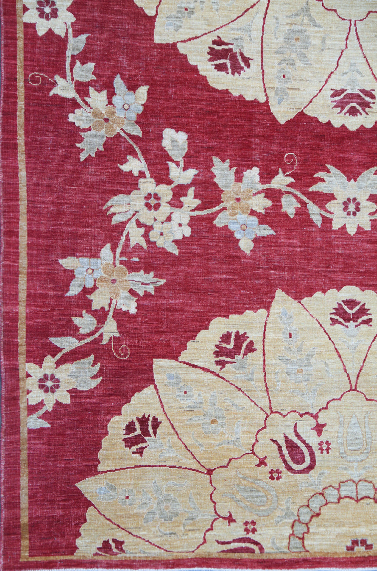 8'x8' Red Square Rug | Ariana Modern Ottoman Design Rug