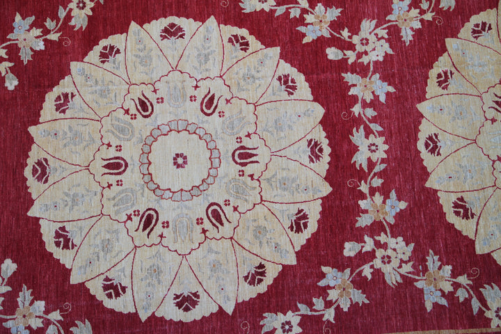 8'x8' Red Square Rug | Ariana Modern Ottoman Design Rug