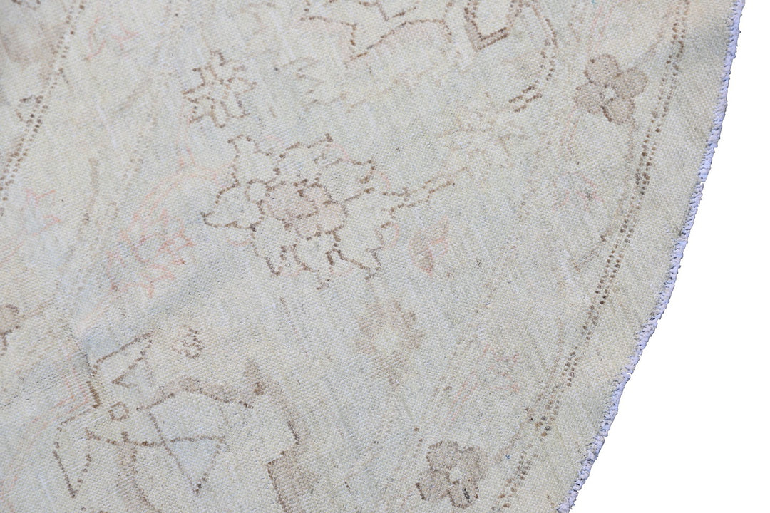 8'x8' Round Rug | Ariana Agra Design Ivory Blue Round Rug