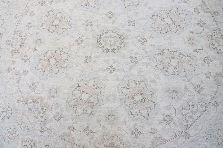 8'x8' Round Rug | Ariana Agra Design Ivory Blue Round Rug