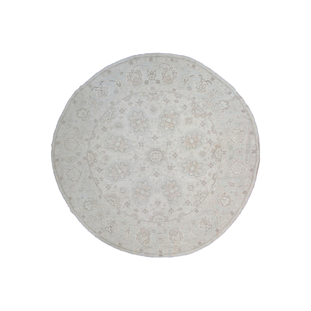 8'x8' Round Rug | Ariana Agra Design Ivory Blue Round Rug