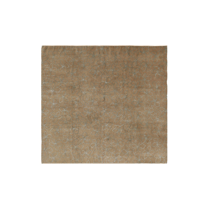 8'x8' Square Hand-Knotted Floral Rug | Made by Nepalese Women