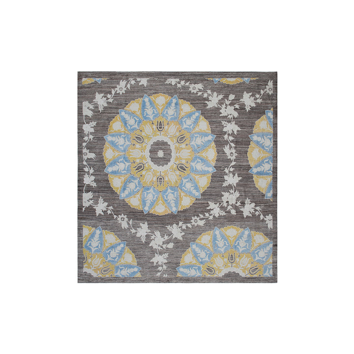 8'x8' Square Wool Rug | Ottoman Transitional Design Rug
