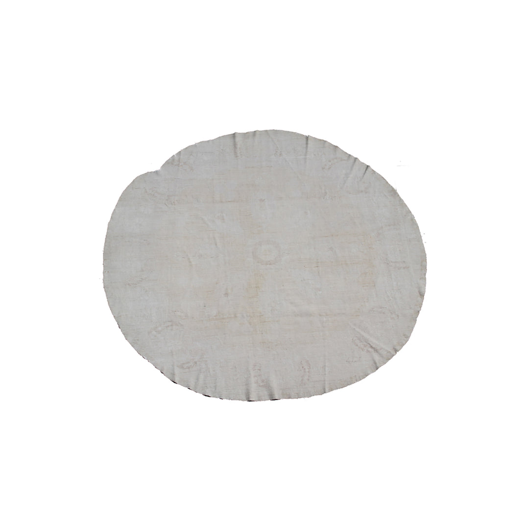 8'x8' Washed-out Rug | Floral Design | Vintage | Round Rug