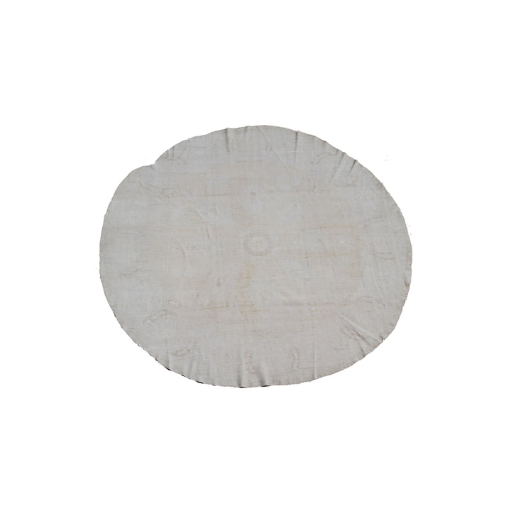 8'x8' Washed-out Rug | Floral Design | Vintage | Round Rug