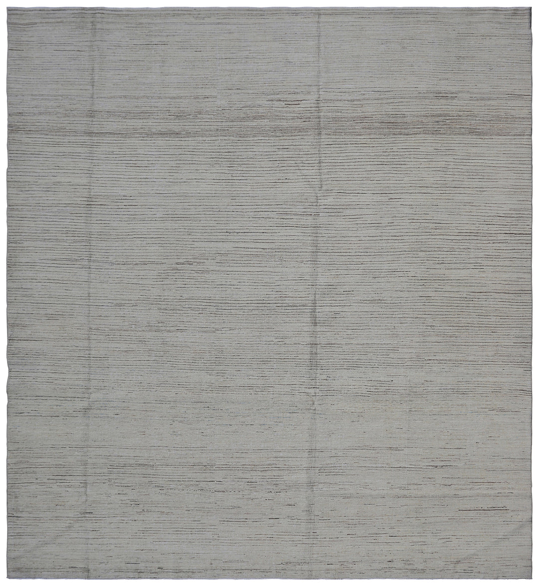 8'x9' Hand-Knotted Afghan Modern Stria Rug | Organic Wool | Modern Rug