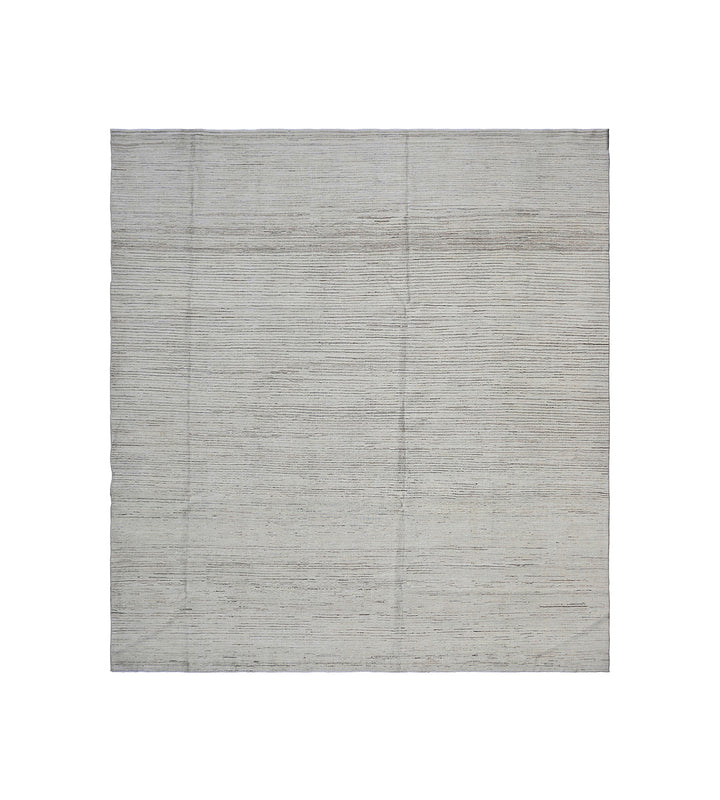 8'x9' Hand-Knotted Afghan Modern Stria Rug | Organic Wool | Modern Rug