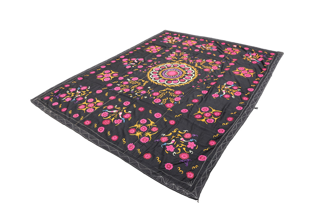 8'x9' Vintage Uzbek Embroidered Suzani Textile