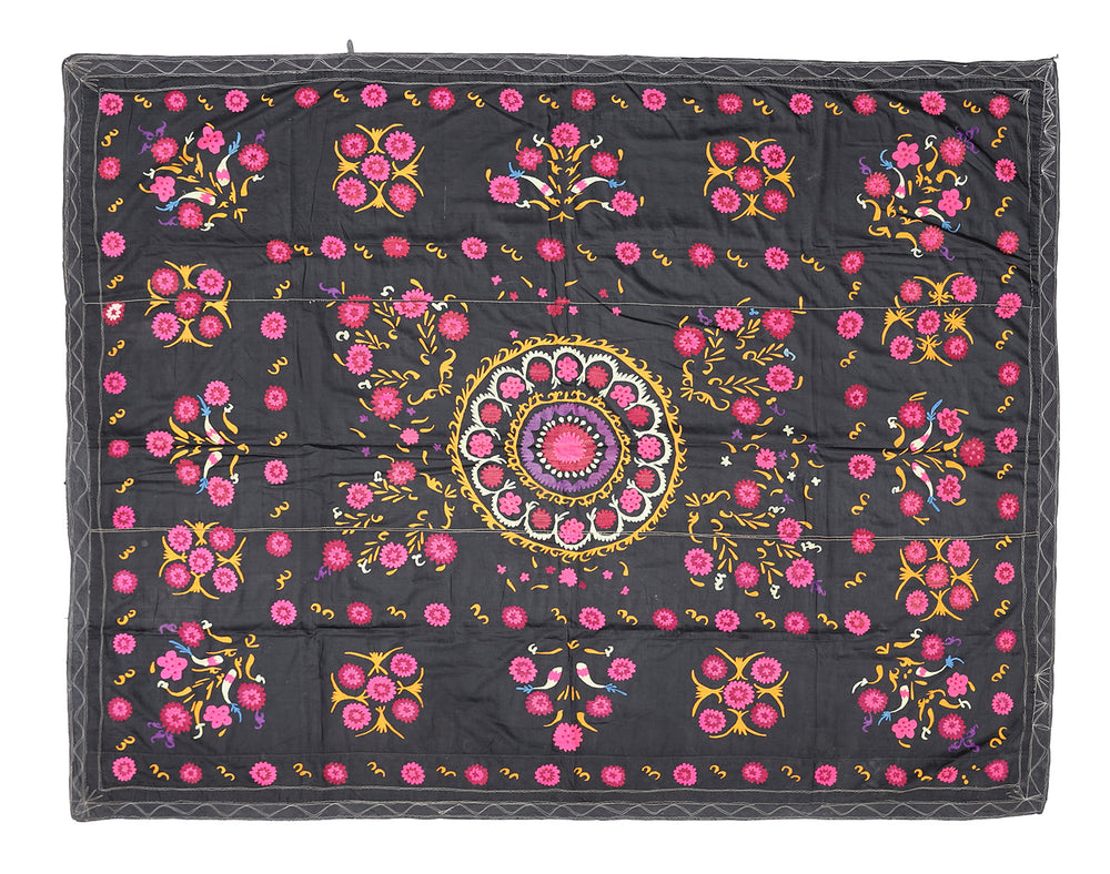 8'x9' Vintage Uzbek Embroidered Suzani Textile