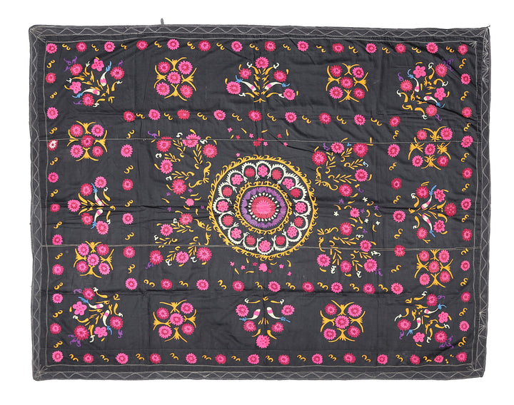 8'x9' Vintage Uzbek Embroidered Suzani Textile