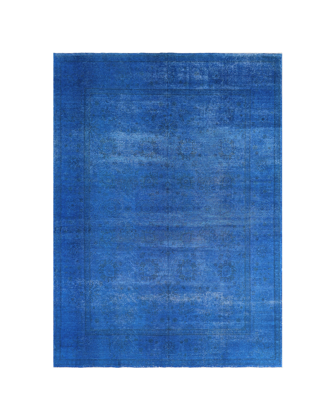 9' x 12' Navy Blue Persian Tabriz Ariana Overdyed Rug | Hand-Knotted Wool Area Rug