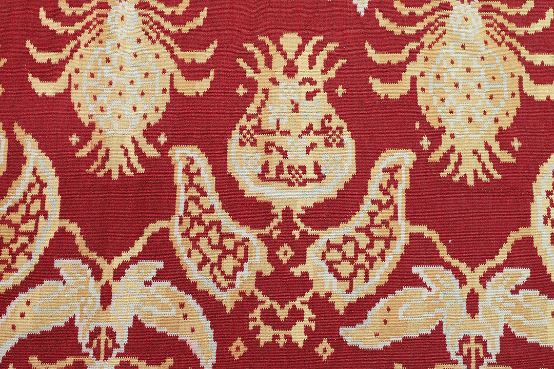 8'x10' Red Ottoman Design Hand Woven Ariana Kilim