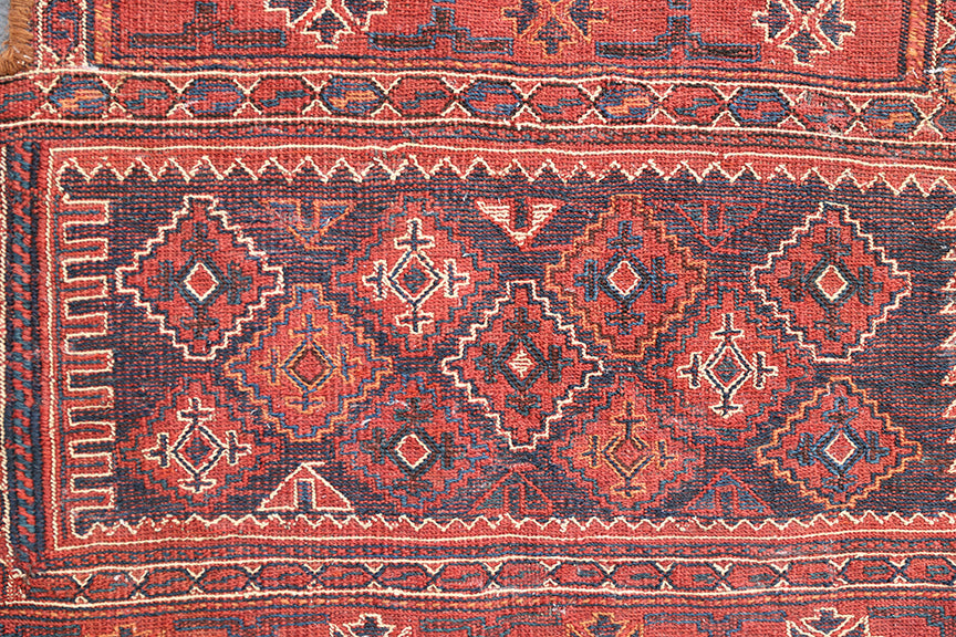 2'x3' Geometric Persian Afshar Kilim Fragment | Handwoven Wool Saddle Bag