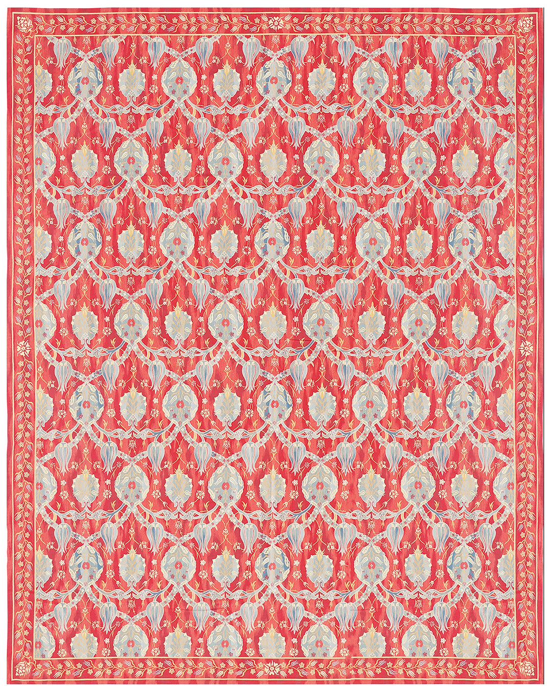 Turkish Ottoman Design | Large Red Wool Kilim