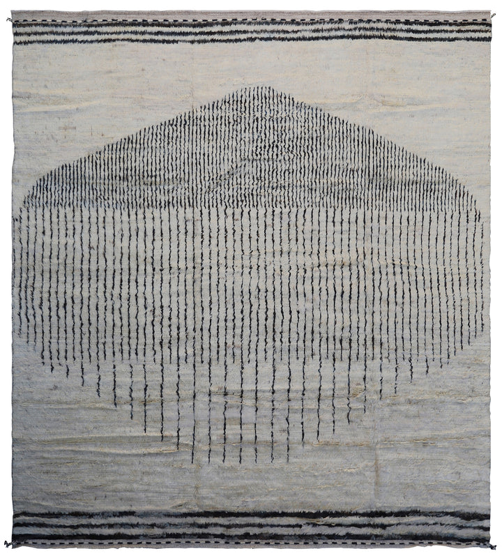 9'x10' Moroccan Style| Ivory & Brown| Barchi Wool Area Rug
