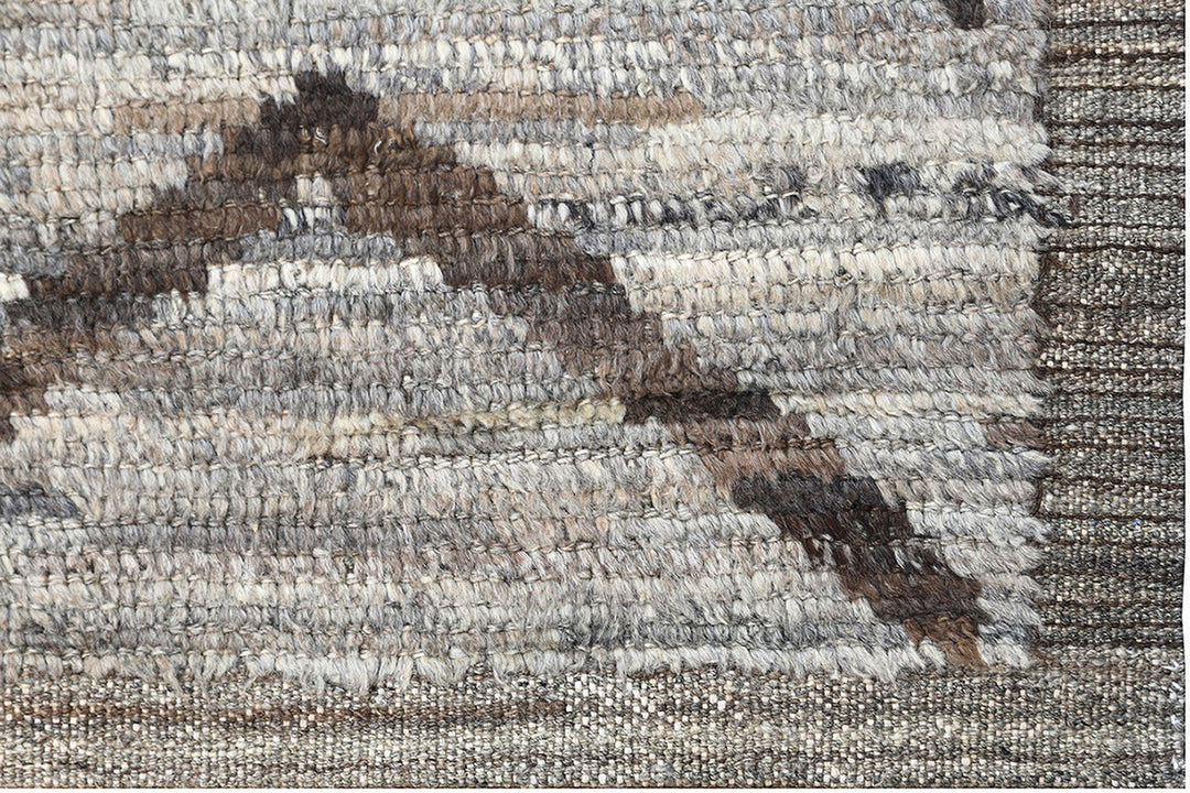 9'x10' Moroccan Style |Taupe Brown |Hand Knotted Barchi Area Rug