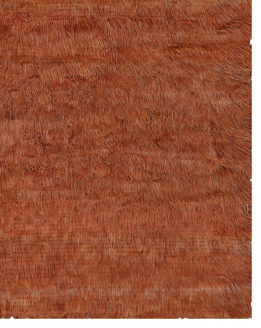Ariana Barchi Solid Copper Thick Shaggy Wool Rug 11'3" x 9'4"