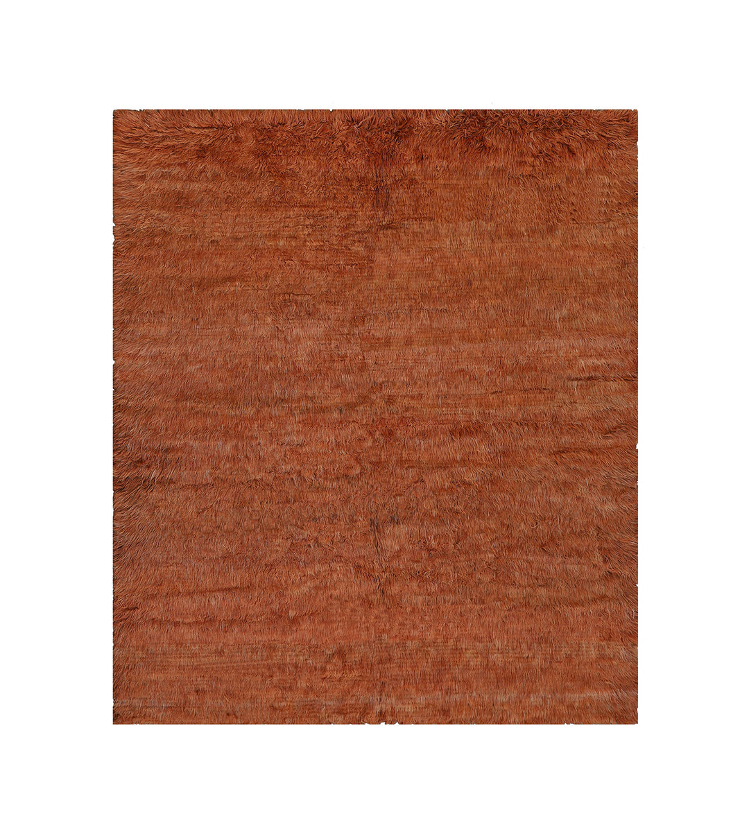 Ariana Barchi Solid Copper Thick Shaggy Wool Rug 11'3" x 9'4"
