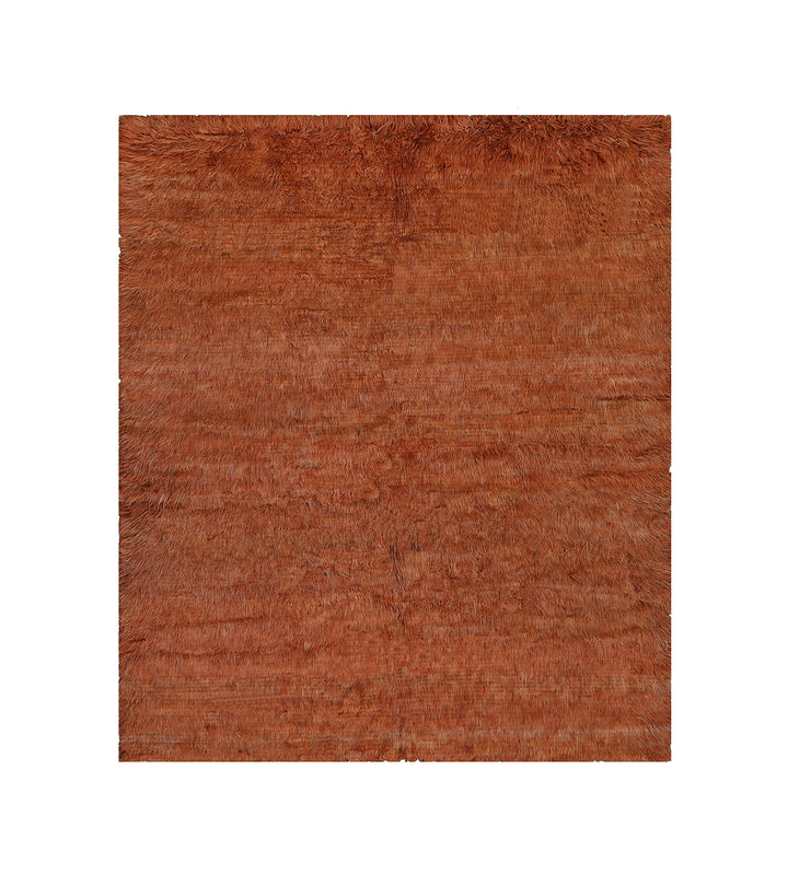 Ariana Barchi Solid Copper Thick Shaggy Wool Rug 11'3" x 9'4"