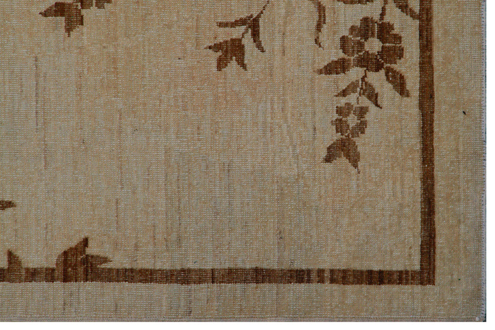 9'x11' Ariana Ottoman Design Floral Ivory Brown Rug