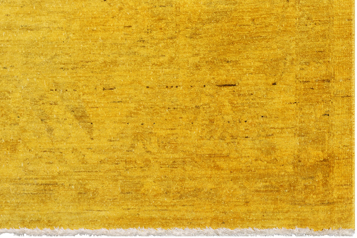 9'x11' Yellow Wool Rug | Persian Design | Overdye Rug