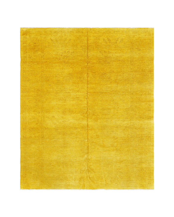 9'x11' Yellow Wool Rug | Persian Design | Overdye Rug