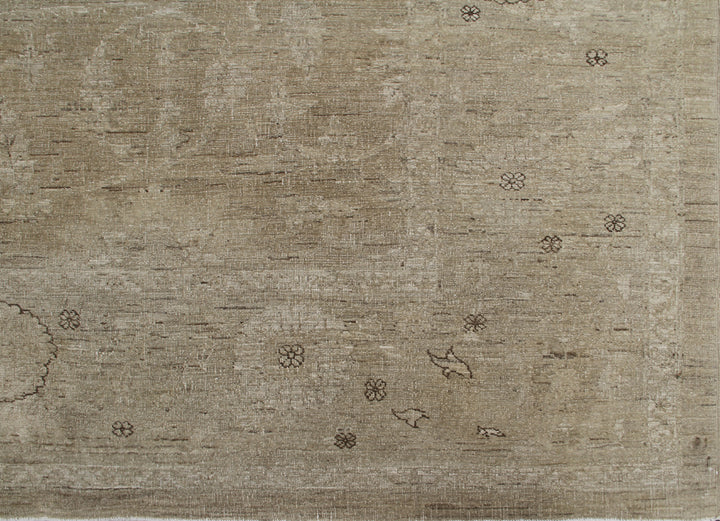 9'x12' Afghan Hand-Knotted Persian Mahal Rug – Tan & Beige | Organic Wool