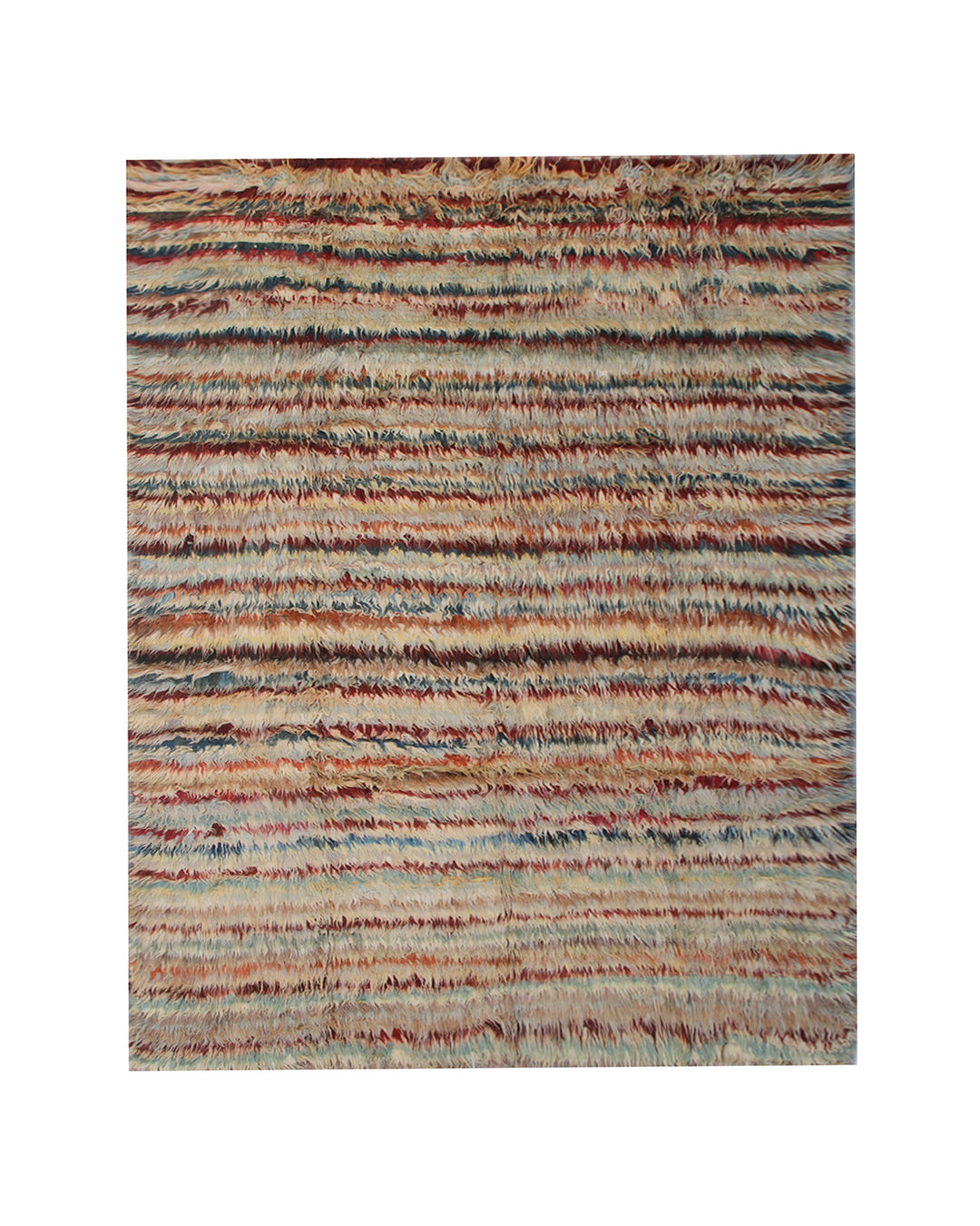 9'x12'Moroccan Style| Striped Multi Color | Soft Shaggy Barchi Rug