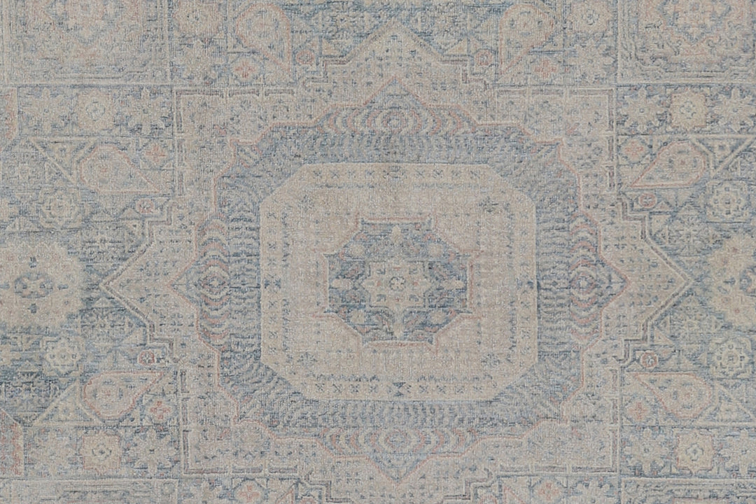 9'x12' Wool Area Rug | Mamluk | Blue Ivory Brown Rug