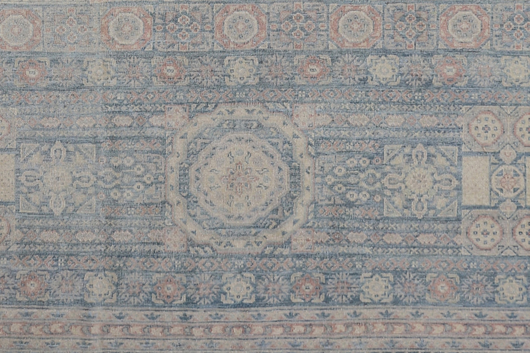 9'x12' Wool Area Rug | Mamluk | Blue Ivory Brown Rug